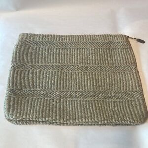 Little Nugget boho woven jute zip summer clutch / travel pouch